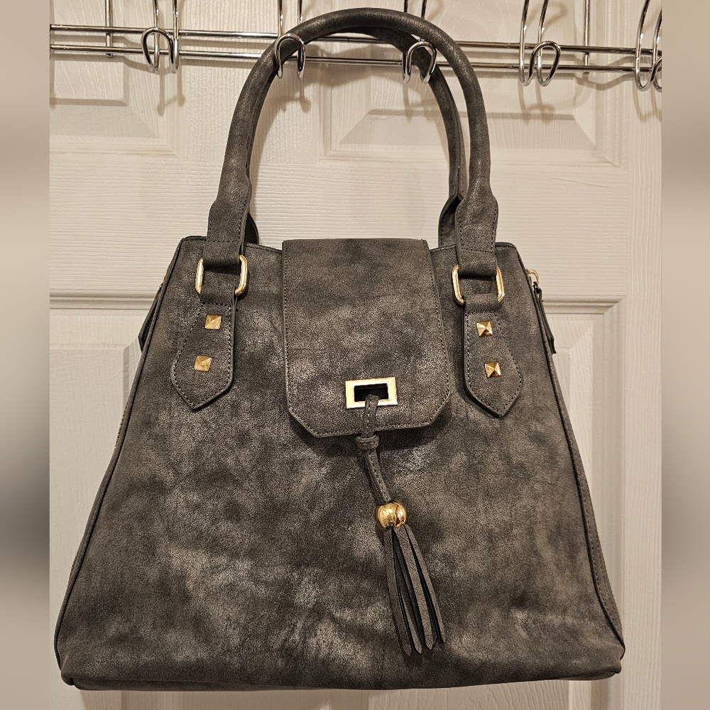 EUC Gray Women's Handbag - Faux Leather - Picture 3 of 15